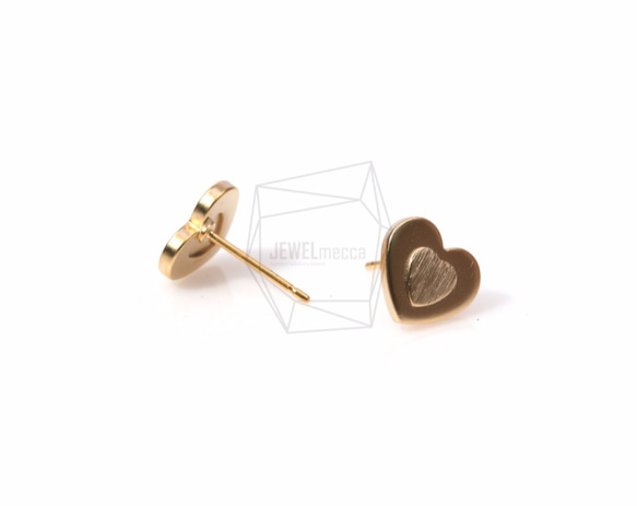 ERG-488-MG【2個入り】ハートアウトラインピアス,Heart Outline Post Earring 3枚目の画像