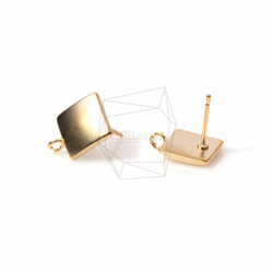 ERG-490-MG【2個入り】スクエアピアス,Flat Square Shape Post Earring 2枚目の画像