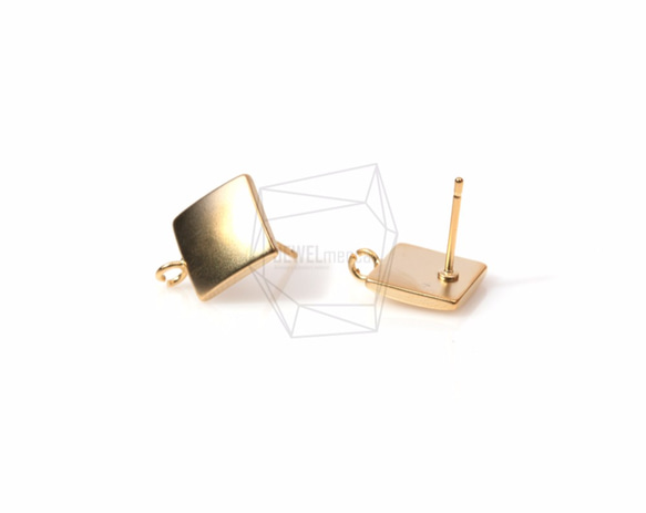 ERG-490-MG【2個入り】スクエアピアス,Flat Square Shape Post Earring 2枚目の画像