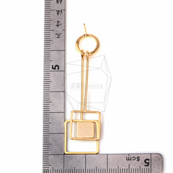 ERG-491-MG [2件]雙方形垂耳耳環 第5張的照片