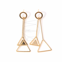 ERG-492-MG【2個入り】ダブルトライアングルアピアス,Double Triangle Dangle Post 1枚目の画像