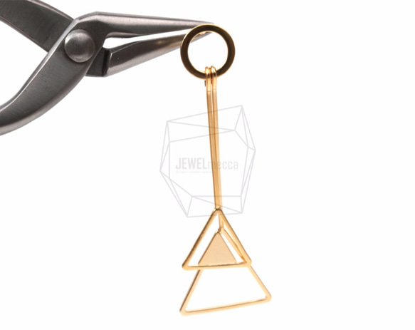 ERG-492-MG【2個入り】ダブルトライアングルアピアス,Double Triangle Dangle Post 4枚目の画像