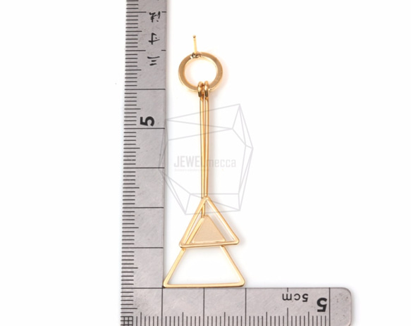 ERG-492-MG【2個入り】ダブルトライアングルアピアス,Double Triangle Dangle Post 5枚目の画像