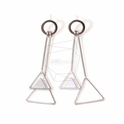 ERG-492-MR【2個入り】ダブルトライアングルアピアス,Double Triangle Dangle Post 1枚目の画像