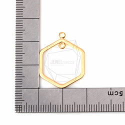 PDT-1209-MG【2個入り】ヘキサゴンペンダント,Flat Hexagon Frame Pendant 5枚目の画像