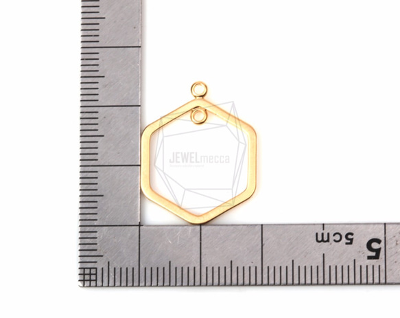 PDT-1209-MG【2個入り】ヘキサゴンペンダント,Flat Hexagon Frame Pendant 5枚目の画像