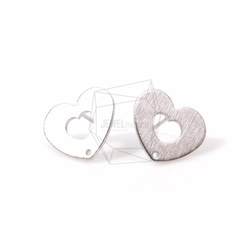 ERG-499-MR【2個入り】ハートピアス,Heart Earring Post/15mm x 15mm 1枚目の画像