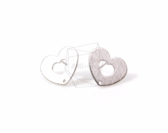 ERG-499-MR【2個入り】ハートピアス,Heart Earring Post/15mm x 15mm 1枚目の画像