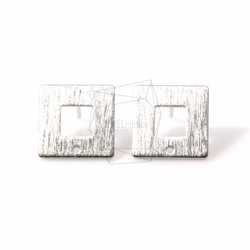 ERG-501-MR【2個入り】スクエアピアス,Textured Square Earring /13mm x 13mm 1枚目の画像