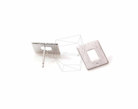 ERG-501-MR【2個入り】スクエアピアス,Textured Square Earring /13mm x 13mm 3枚目の画像