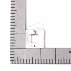 ERG-501-MR [2件]方孔，紋理方耳環/ 13mm x 13mm 第5張的照片