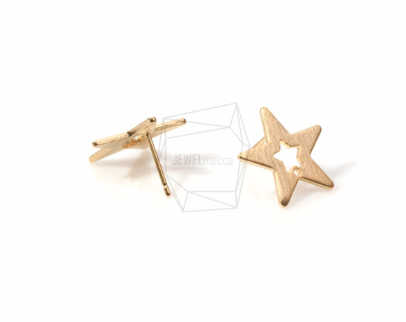 ERG-502-MG【2個入り】スターピアス,Outline Star Post Earring/16mm x 16mm 3枚目の画像