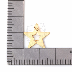 ERG-502-MG【2個入り】スターピアス,Outline Star Post Earring/16mm x 16mm 5枚目の画像