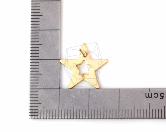 ERG-502-MG【2個入り】スターピアス,Outline Star Post Earring/16mm x 16mm 5枚目の画像