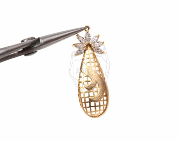 PDT-1229-MG【1個入り】CZパイナップルペンダント,CZ Pineapple Pendant 4枚目の画像