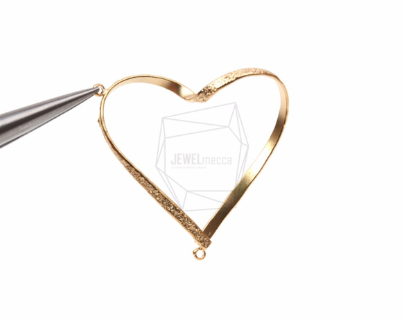 PDT-1231-MG【2個入り】ハートバンドペンダント,Textured Heart Band Pendant 4枚目の画像