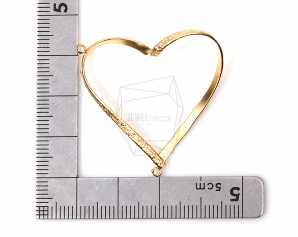 PDT-1231-MG【2個入り】ハートバンドペンダント,Textured Heart Band Pendant 5枚目の画像