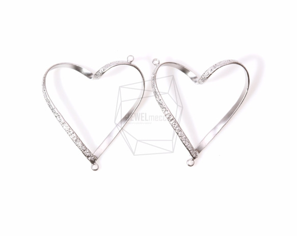 PDT-1231-MR【2個入り】ハートバンドペンダント,Textured Heart Band Pendant 3枚目の画像