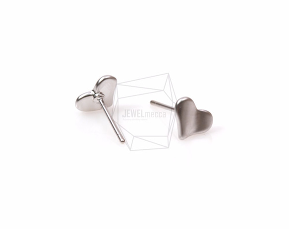 ERG-524-MR【2個入り】ベントハートピアス,Bent Heart Earring Post 3枚目の画像