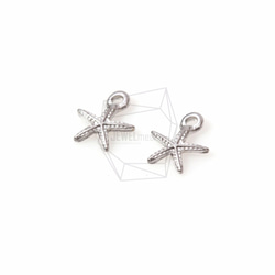 PDT-731-MR【4個入り】ヒトデペンダント,Starfish Pendant/7mm x 6mm 2枚目の画像