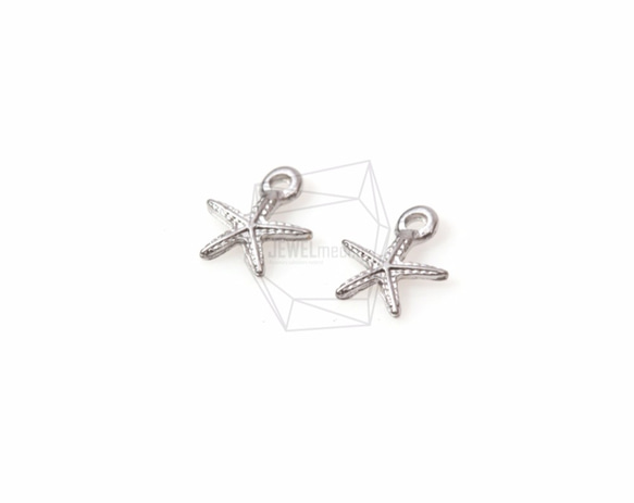 PDT-731-MR【4個入り】ヒトデペンダント,Starfish Pendant/7mm x 6mm 2枚目の画像