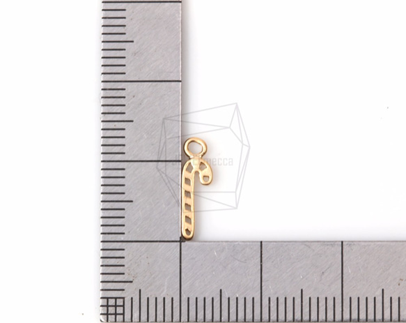 PDT-735-MG【2個入り】キャンディステッキペンダント,Candy Cane Rhodium Pendant 5枚目の画像