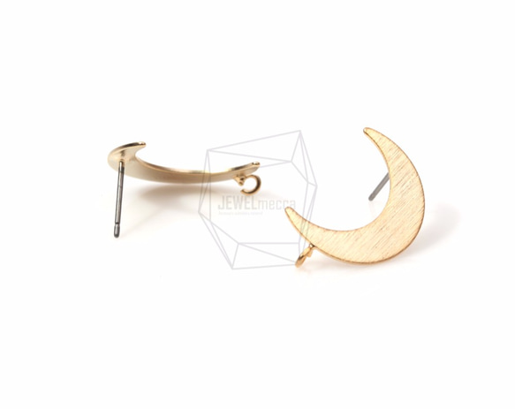 ERG-543-MG【2個入り】クレセントムーンピアス,Crescent Moon Post Earring 3枚目の画像