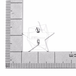 ERG-544-MR [2 件] 星星耳環，星星耳環柱/20mm x 20mm 第5張的照片