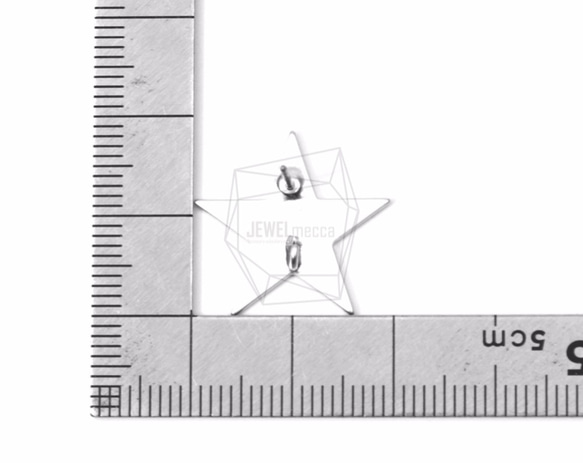 ERG-544-MR [2 件] 星星耳環，星星耳環柱/20mm x 20mm 第5張的照片