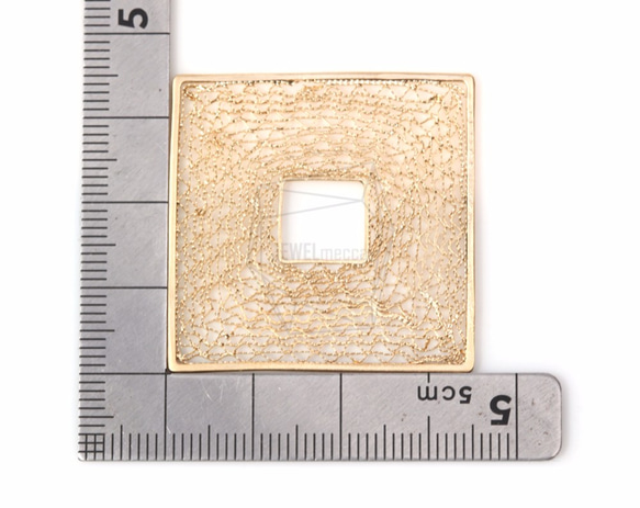 PDT-742-MG [2件]方形框架網狀吊墜，方形框架圖案 第5張的照片