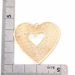 PDT-744-MG【2個入り】ハートフレームメッシュペンダント,Heart Frame Pattern Pendant 5枚目の画像