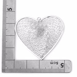 PDT-746-MR【2個入り】ハートフレームメッシュペンダント,Heart Frame Pattern Pendant 5枚目の画像