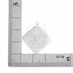 PDT-748-MR【2個入り】ダイヤモンドメッシュペンダント,Diamond Pattern Pendant 5枚目の画像