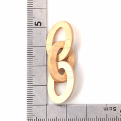 BSC-324-G【2個入り】ウッドリンクサークルペンダント,Wooden linked circles pendant 5枚目の画像