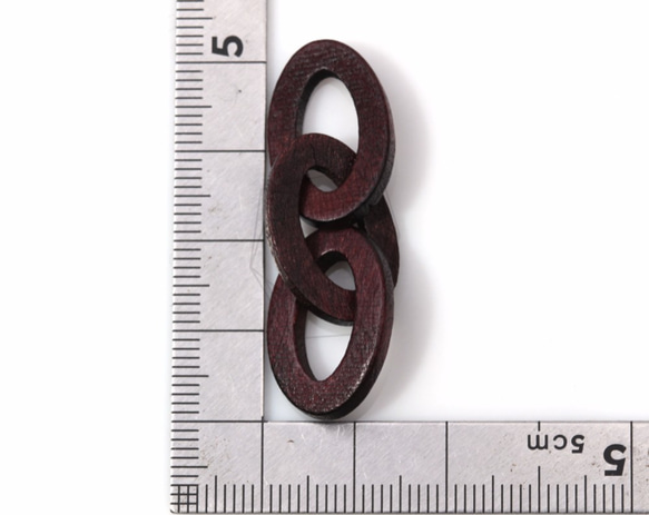 BSC-326-G【2個入り】ウッドリンクサークルペンダント,Wooden linked circles pendant 5枚目の画像