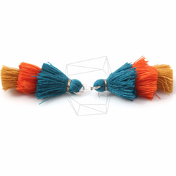 BSC-349-G【2個入り】マルチカラーコットンタッセル,Multi-Colored Cotton Tassel 2枚目の画像