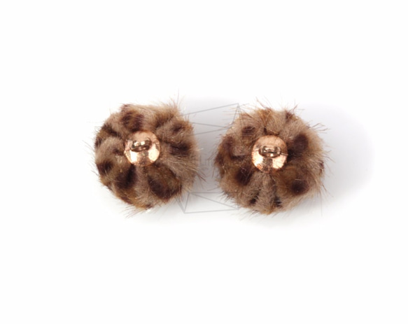 BSC-358-G【4個入り】ファービーズチャーム,Fur Bead Charms/15mm x 17mm 3枚目の画像