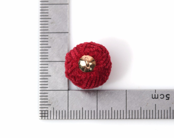 BSC-365-G【4件】織物珠子飾物，織物球形飾物/ 15mm x 17mm 第5張的照片
