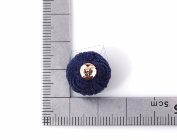 BSC-366-G【4個入り】ファブリックビーズチャーム,Fabric Ball Charms/15mm x 17mm 5枚目の画像