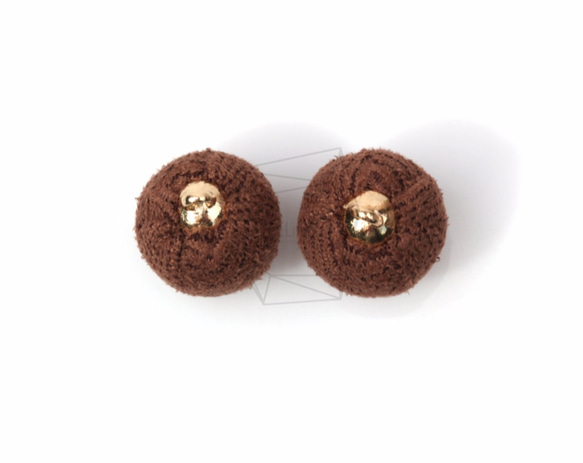 BSC-367-G【4個入り】ファブリックビーズチャーム,Fabric Ball Charms/15mm x 17mm 3枚目の画像