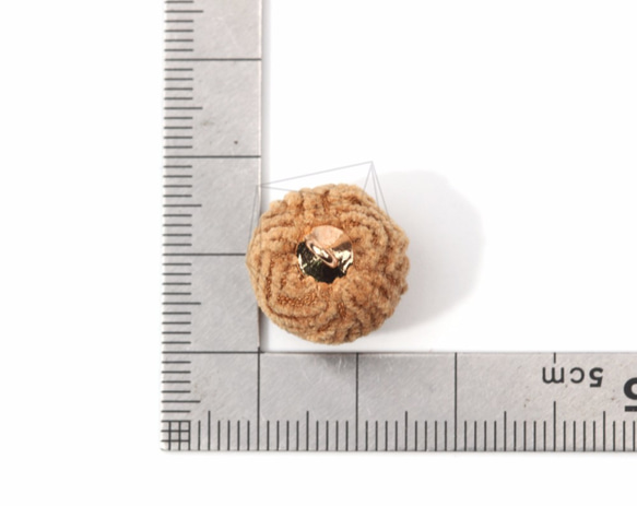 BSC-372-G【4個入り】ファブリックビーズチャーム,Fabric Ball Charms/15mm x 17mm 5枚目の画像