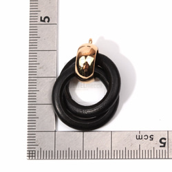 BSC-403-G【2個入り】ダブルリングウッドチャーム,Double ring Wooden Charm 5枚目の画像