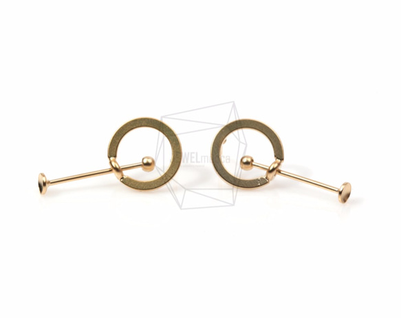 ERG-550-MG【2個入り】フープバーピアス,Hoop With Bar Earring Post 3枚目の画像