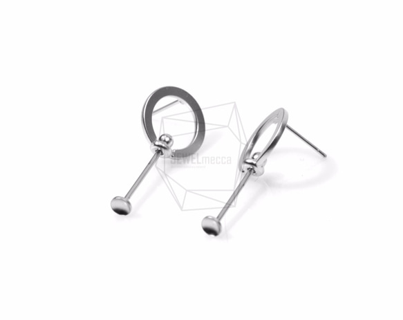 ERG-550-MR【2個入り】フープバーピアス,Hoop With Bar Earring Post 2枚目の画像