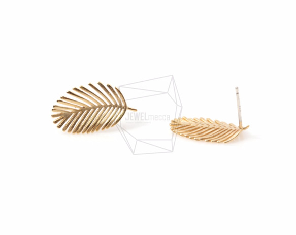 ERG-559-MG【2個入り】パームリーフピアス,Palm Leaf Post Earring 2枚目の画像