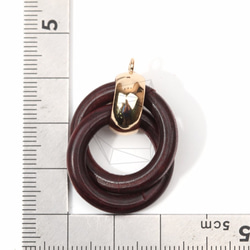 BSC-432-G【2個入り】ダブルリングウッドチャーム,Double ring Wooden Charm 5枚目の画像