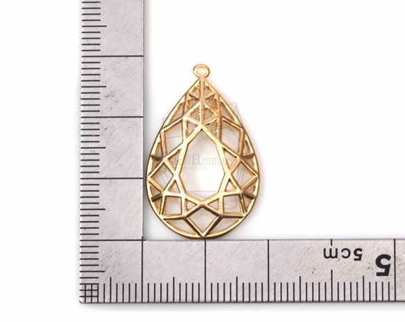 PDT-1237-MG【2個入り】ティアドロップペンダント,Tear Drop Pendant/20mm X 30mm 5枚目の画像