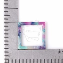 BSC-373-G【2個入り】セルロイドスクエアチャーム,celluloid Square pendant 5枚目の画像