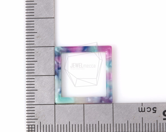 BSC-373-G【2個入り】セルロイドスクエアチャーム,celluloid Square pendant 5枚目の画像