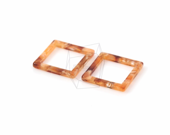 BSC-377-G【2個入り】セルロイドスクエアチャーム,celluloid Square pendant 2枚目の画像